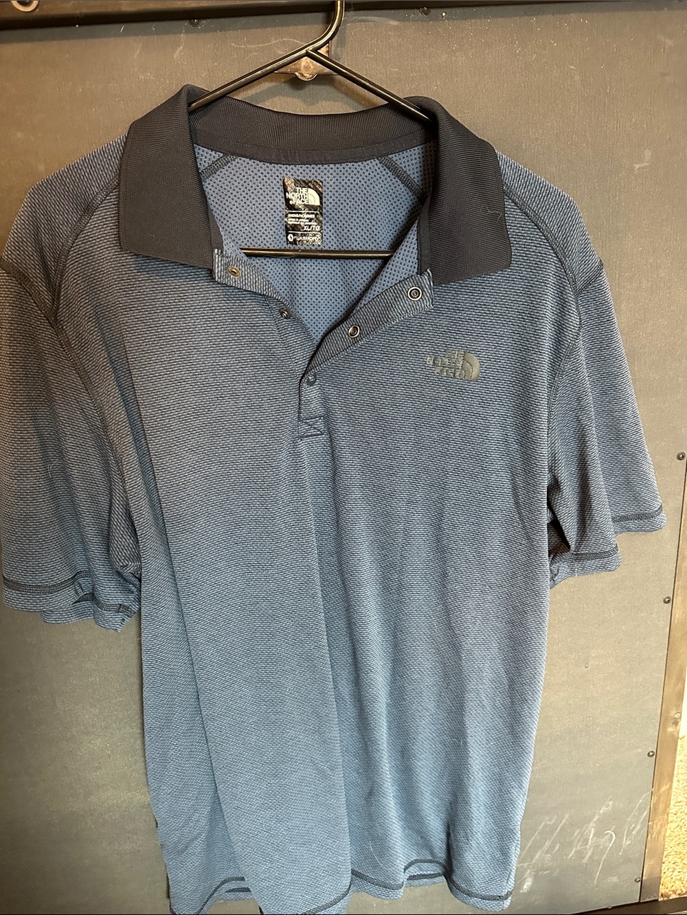 The North Face Men's Navy Blue Polo with Dark Collar